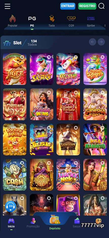 Acessibilidade mobile do cassino 77777vip